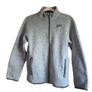 Patagonia Better Sweater Dark Grey Heather Full Zip Fleece Jacket Boy’s Large 12